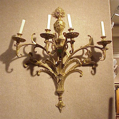 Lot 470 - Louis XVI Style Gilt-Bronze Four-Light Sconce