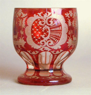 Lot 353 - Group of Bohemian Glass Items Approximately...