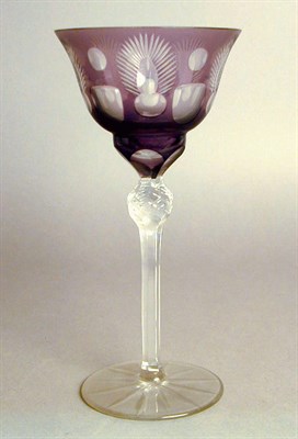 Lot 357 - Group of Bohemian Cut to Clear Glass Goblets...