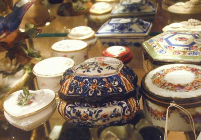 Lot 422 - Group of Porcelain Boxes and Decorations...