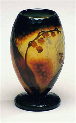 Lot 259 - Daum Nancy Cameo Glass Vase Of footed ovoid...