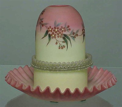 Lot 235 - Burmese Glass Fairy Lamp Decorated with...