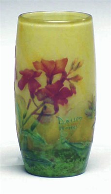 Lot 272 - Daum Nancy Enameled Cameo Glass Vase Of...
