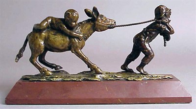 Lot 591 - Vienna Bronze Group Depicting two children...