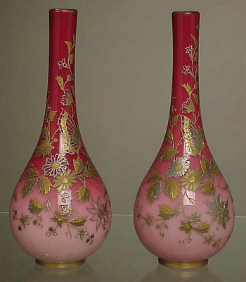 Lot 229 - Pair of Silver and Gilt-Decorated Peach-Blown...