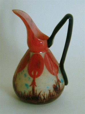 Lot 425 - Le Verre Francais Cameo Glass Ewer Of ovoid...