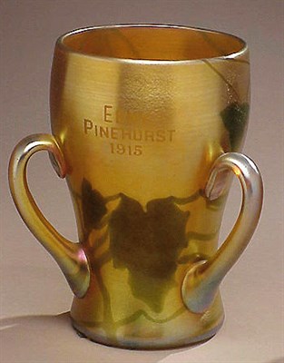 Lot 410 - Tiffany Favrile Glass Three-Handled Vase With...