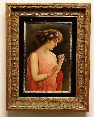 Lot 567 - KPM Porcelain Plaque Depicting a woman holding...