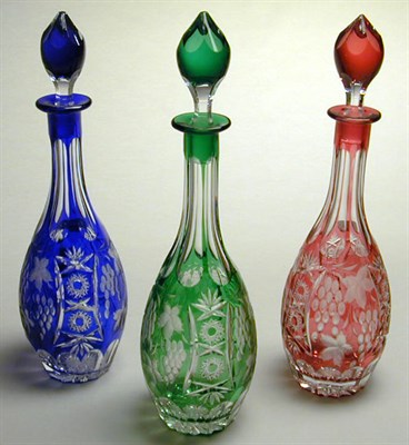 Lot 473 - Group of Three Bohemian Glass Stoppered...