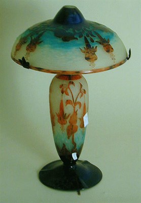 Lot 423 - Le Verre Francais Cameo Glass Lamp The...