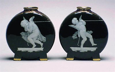 Lot 513 - Pair of Minton Pate sur Pate Vases Decorated...