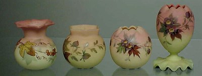Lot 230 - Group of Four Decorated Burmese Glass...