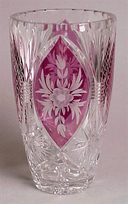 Lot 359 - Group of Enamel-Decorated Colored Glass Vases,...