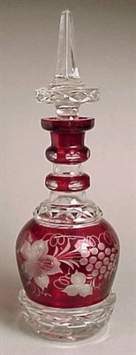 Lot 410 - Group of Three Bohemian Ruby Cut to Clear...