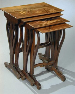 Lot 498 - Nest of Four Galle Marquetry Inlaid Tables...