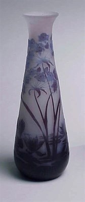 Lot 280 - Galle Cameo Glass Vase Of tapering cylindrical...