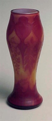 Lot 283 - Michel Cameo Glass Vase Of shaped cylindrical...