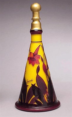 Lot 346 - Paradis Cameo Glass Perfume Bottle Of tapering...