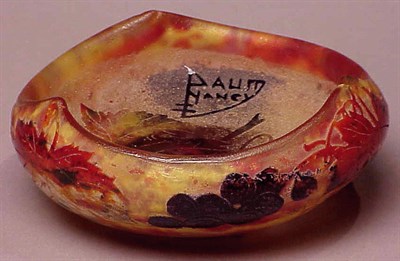 Lot 418 - Daum Nancy Cameo Glass Bowl Of oval form, cut...