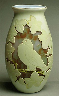Lot 238 - Cameo Glass Vase Of ovoid form, with flaring...