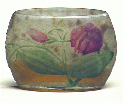 Lot 249 - Daum Nancy Enameled Cameo Glass Miniature Vase...