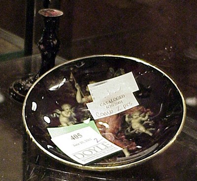 Lot 405 - Limoges Enamel Vase and a French Enamel Tazza