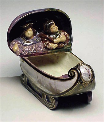 Lot 485 - Galle Pottery Figural Bowl In the form of a...