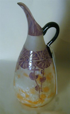 Lot 394 - Charder Le Verre Francais Cameo Glass Ewer Of...