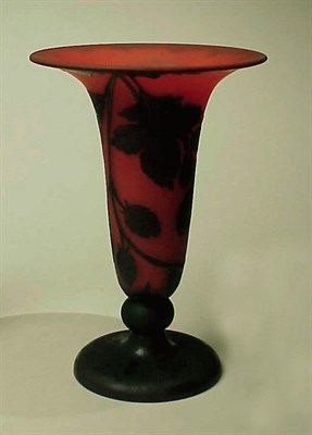 Lot 398 - Richard Cameo Glass Vase Of flaring form, with...
