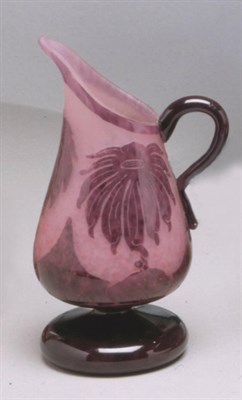 Lot 422 - Le Verre Francais Ewer Of footed ovoid form,...