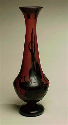 Lot 395 - Le Verre Francais Cameo Glass Vase Of footed...