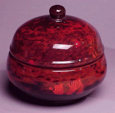 Lot 413 - Daum Nancy Glass Covered Bowl Of globular form,...