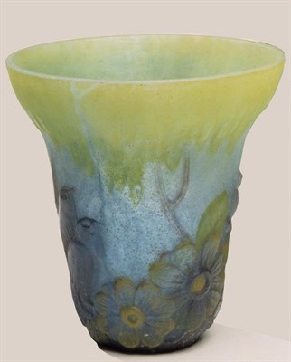 Lot 314 - Pate de Verre Vase Almeric Walter Of flaring...