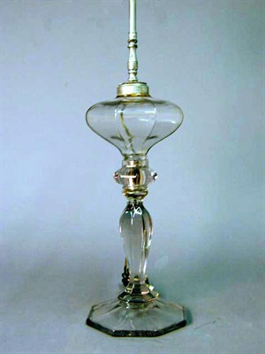 Lot 478 - Pair of American Pressed Glass Banquet Lamps