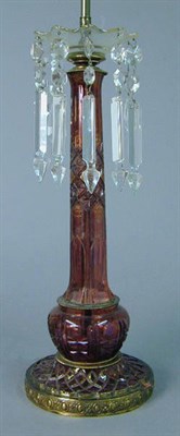 Lot 485 - Two Glass and Metal Lamps