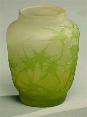 Lot 310 - Galle Cameo Glass Miniature Vase Of shouldered...