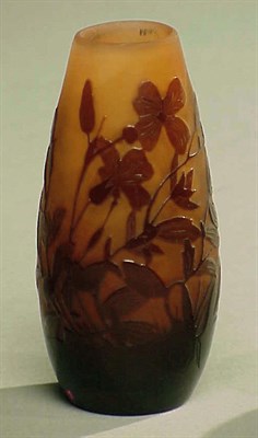 Lot 312 - Galle Cameo Glass Cabinet Vase Of ovoid form,...