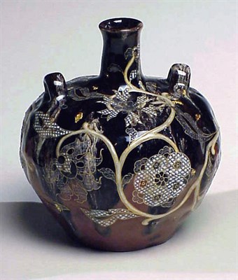 Lot 490 - Galle Pottery Two-Handled Vase Of ovoid form,...