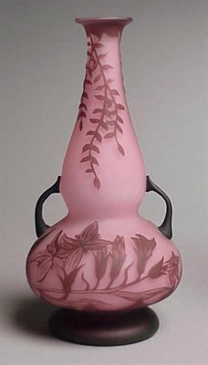 Lot 347 - French Cameo Glass Vase Probably Daum Nancy Of...