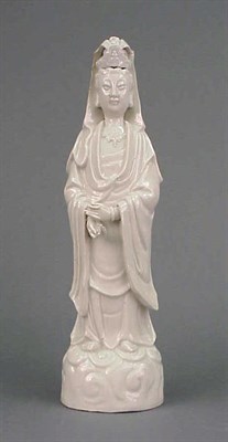 Lot 200 - Chinese Dehua White Porcelain Figure of...