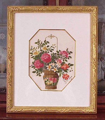 Lot 162 - Chinese Export Watercolor of a Basket of...