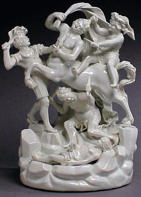 Lot 368 - Italian White Terraglia Battle Group of an...