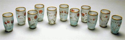 Lot 194 - Set of Eleven Daum Nancy Cameo Glass Liqueur...