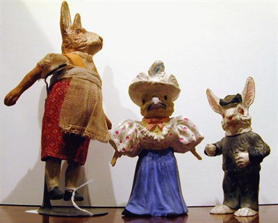 Lot 725 - Group of Three Papier Mache Animal-Form Candy...