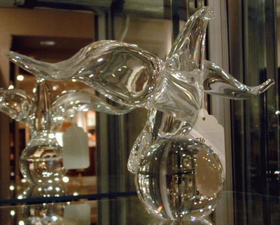 Lot 736 - Steuben Glass Bird on Orb