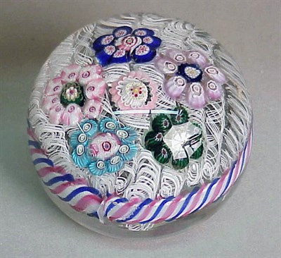 Lot 90 - Two Millefiori Circles Paperweights Each on a...