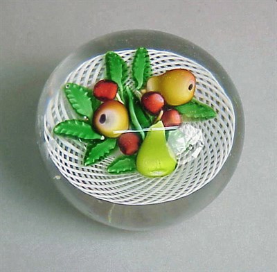 Lot 103 - St. Louis Paperweight Circa 1850 With fruit on...