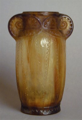 Lot 352 - Pate de Verre Two-Handled Vase A. G....