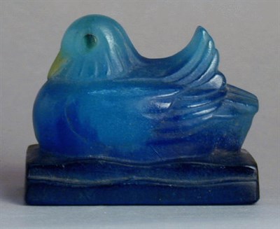 Lot 334 - Pate de Verre Bird Almeric Walter In turquoise...