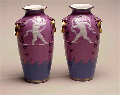 Lot 514 - Pair of Minton Pate sur Pate Vases Each of...